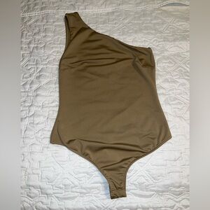 One-Shoulder Brown Bodysuit by Free People